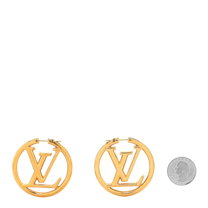 Louis Vuitton Metal Louise Hoop Earrings Gold 2 of 4