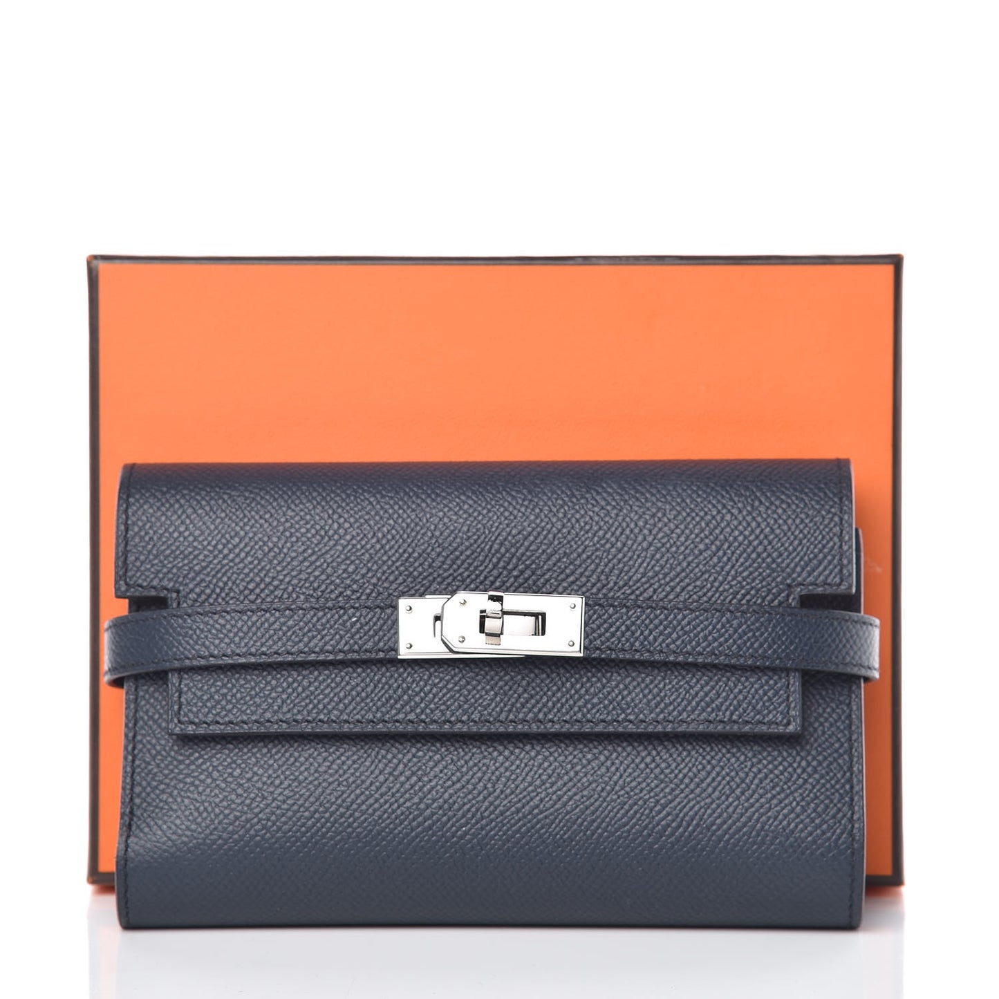 Epsom Medium Kelly Wallet Bleu Indigo Rose Pourpre