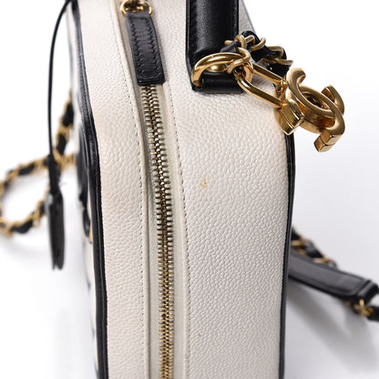 Chanel Caviar Quilted Medium CC Filigree Vanity Case White Black 11 of 11