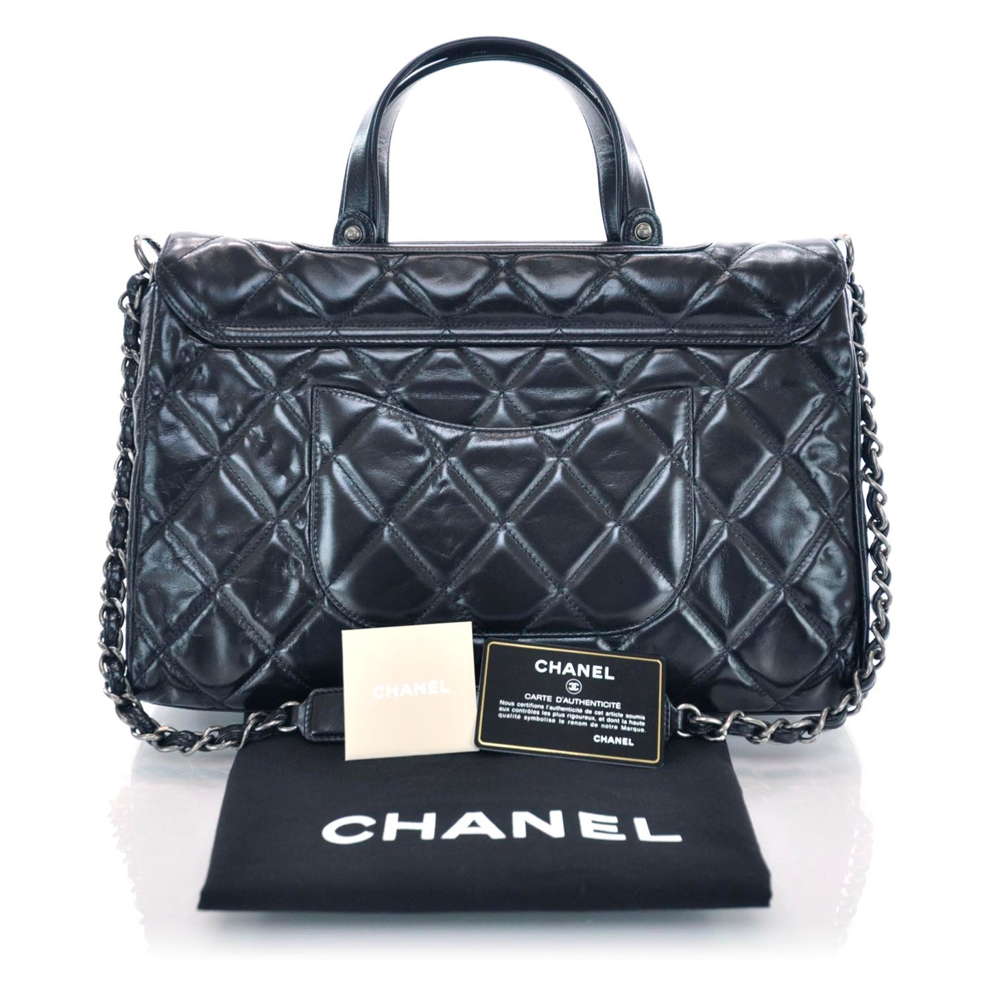 Calfskin Quilted Boy Bag Black