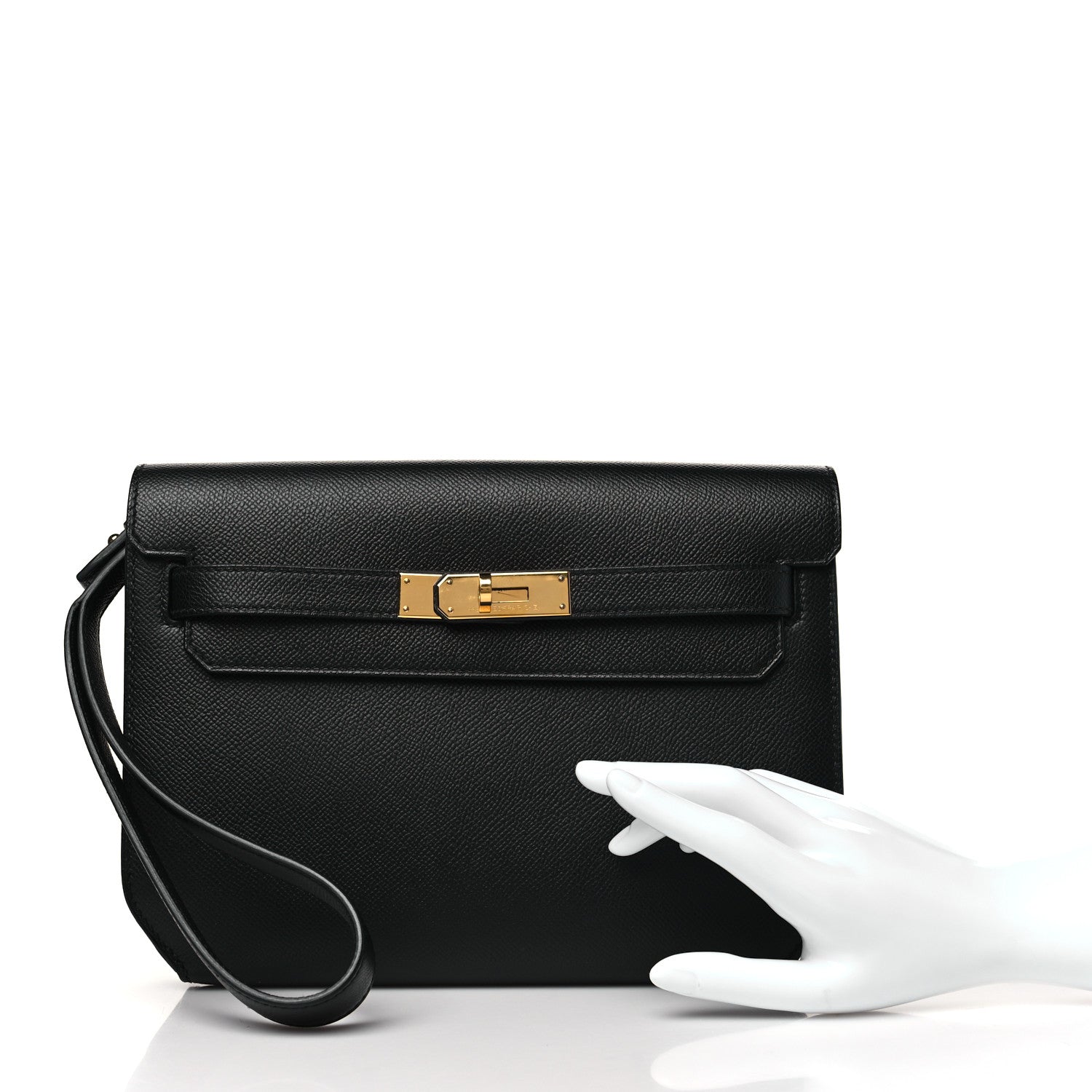 Hermes Epsom Kelly Depeches 25 Pouch Black 2 of 10