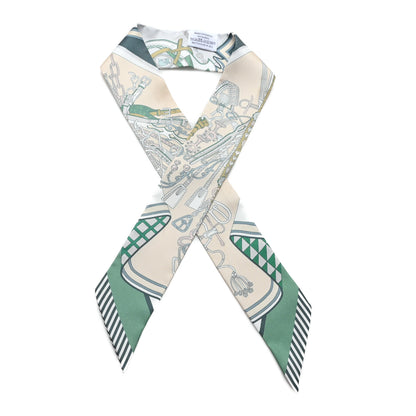 Hermes Silk Cliquetis Twilly Ciel White Menthol 1 of 3