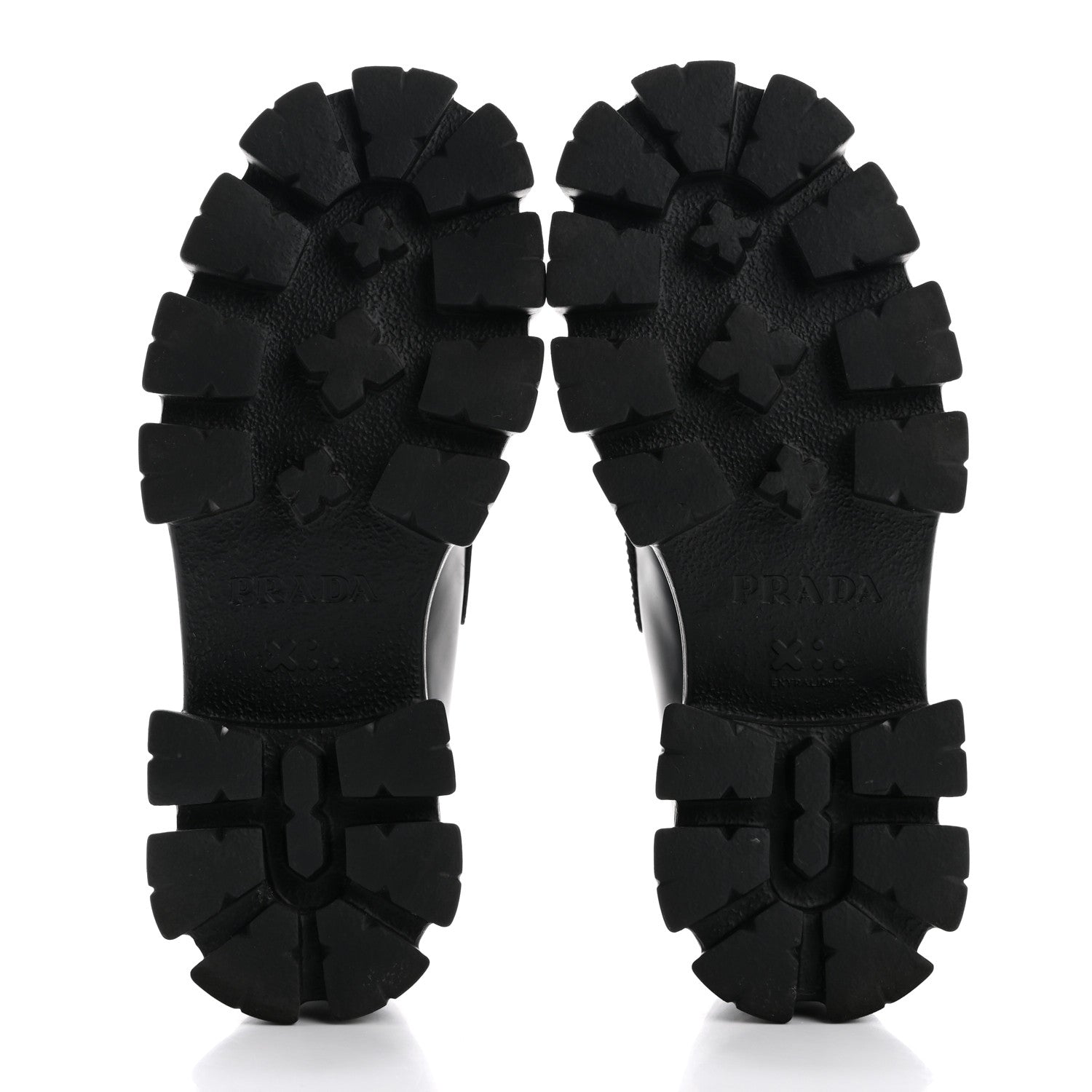 Prada Spazzolato Rois Metal Triangle Logo Monolith 55mm Loafers 36 Black 6 of 12