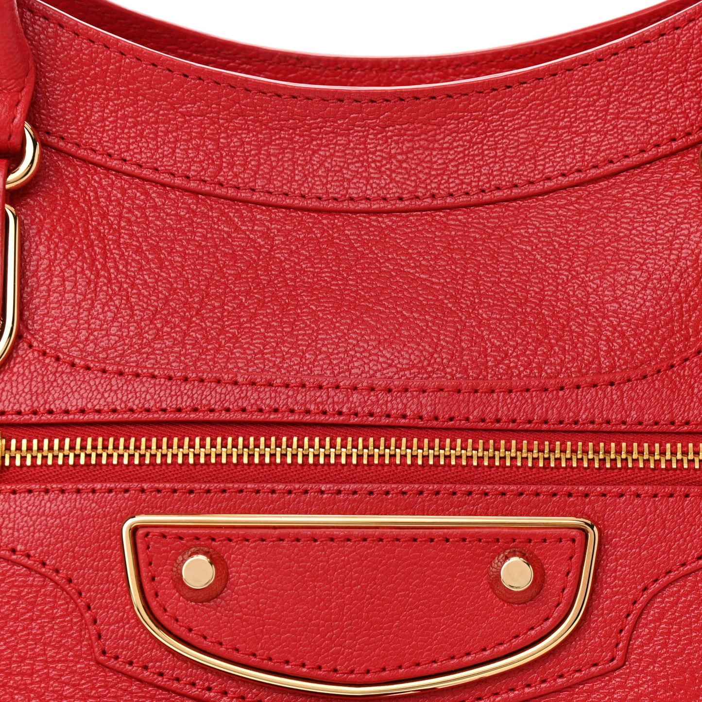 Chevre Gold Metallic Edge Hardware City Rouge Grenade
