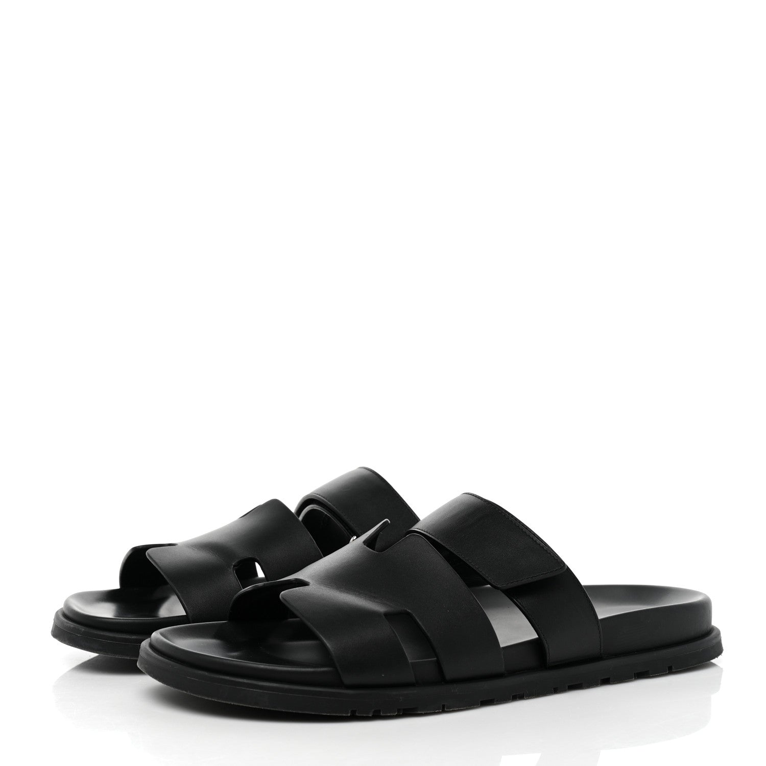 Hermes Calfskin Mens Chypre Sandals 43 Black 3 of 9
