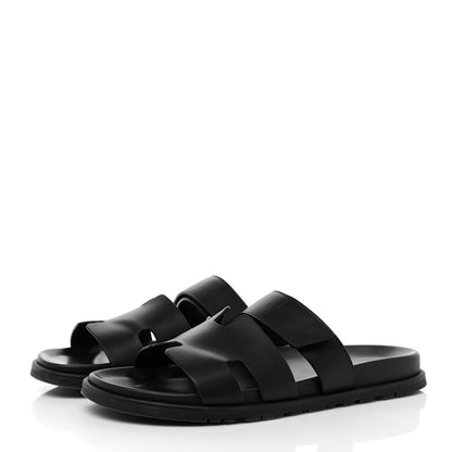 Hermes Calfskin Mens Chypre Sandals 43 Black 3 of 9
