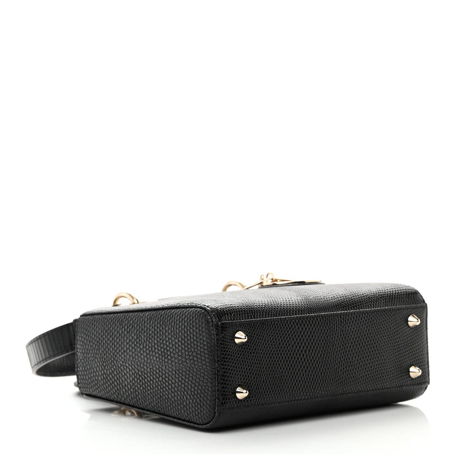 Lizard Small Lady Dior Black