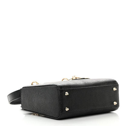 Christian Dior Lizard Small Lady Dior Black 4 of 14