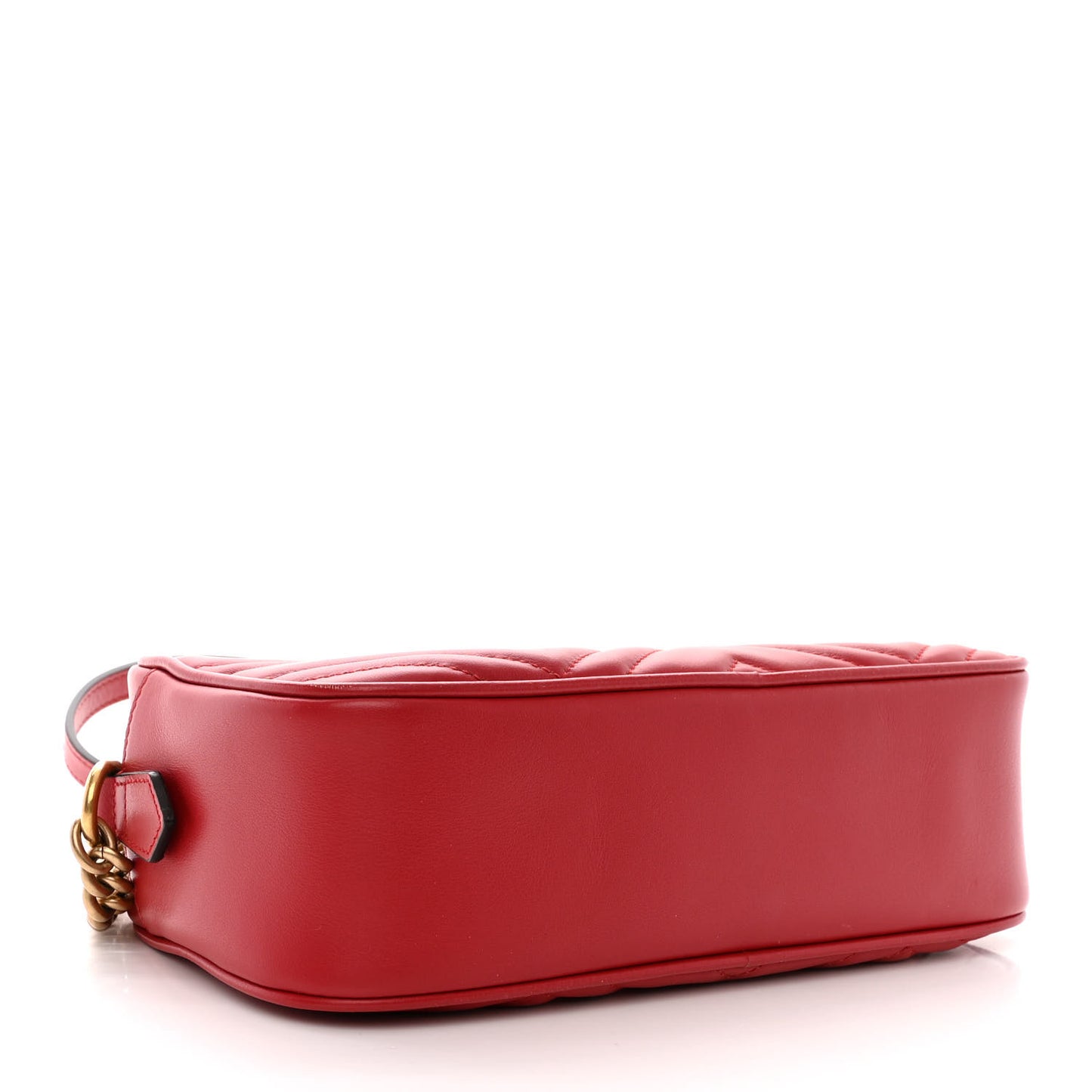 Calfskin Matelasse Small GG Marmont Chain Shoulder Bag Hibiscus Red
