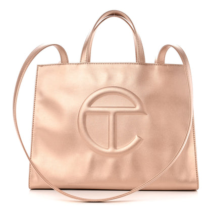 Telfar Metallic Vegan Leather Medium Shopping Bag Copper 1 of 9