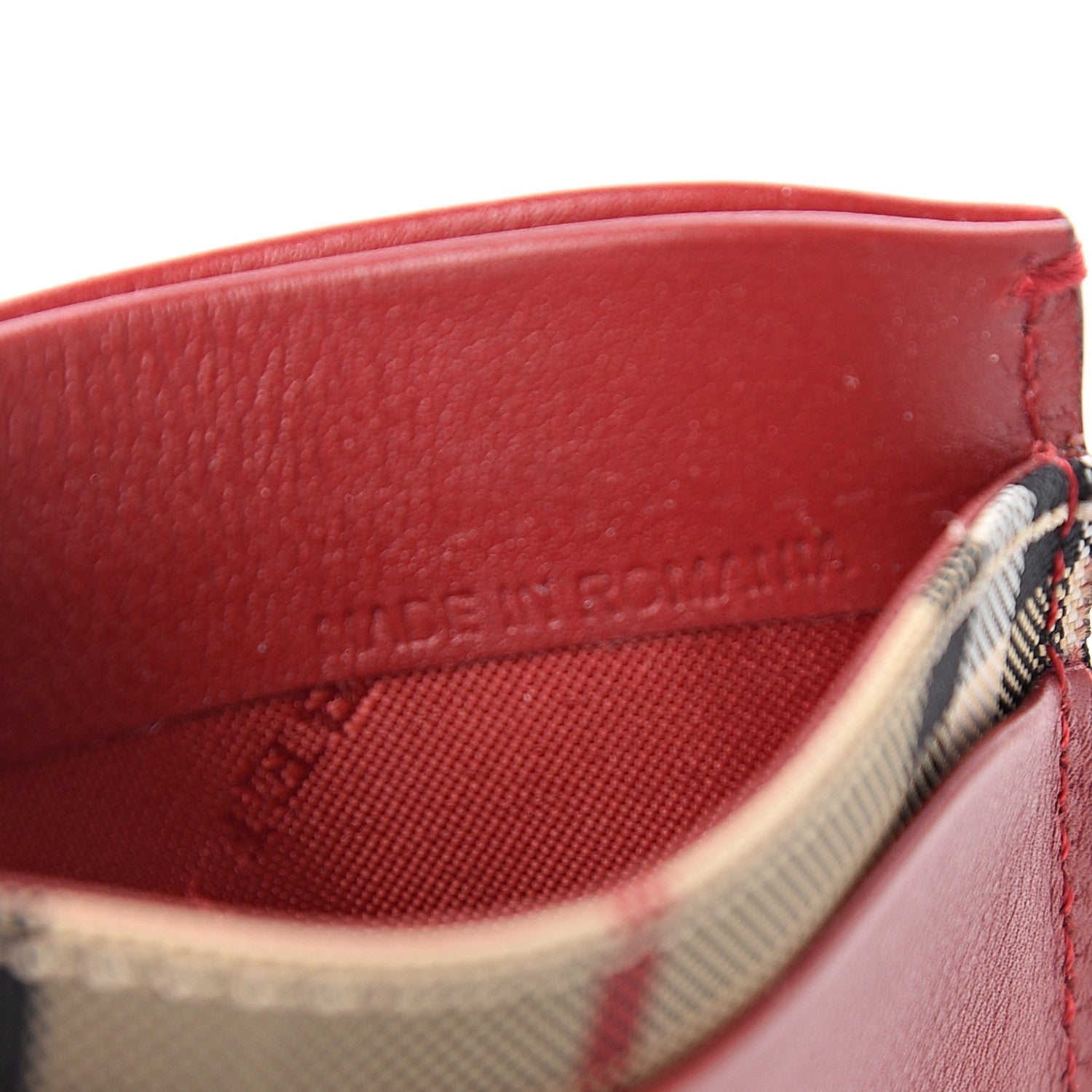 Burberry Calfskin Horseferry Check Izzy Card Case Red 7 of 7