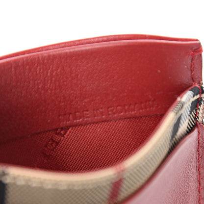 Burberry Calfskin Horseferry Check Izzy Card Case Red 7 of 7