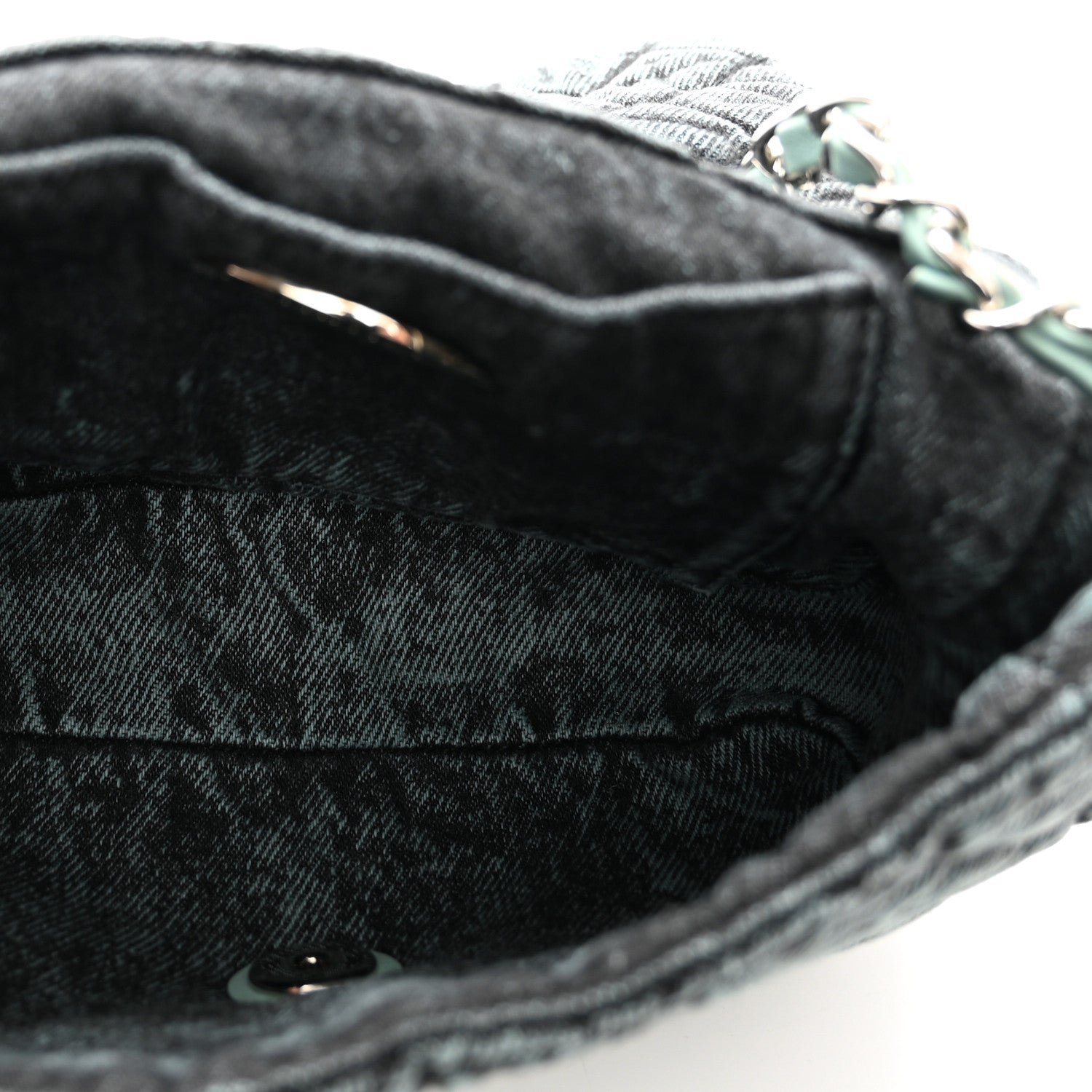 Chanel Washed Denim Quilted Small Denimpression Flap Blue Black Blue Black 6 of 11