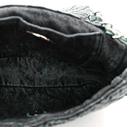 Chanel Washed Denim Quilted Small Denimpression Flap Blue Black Blue Black 6 of 11