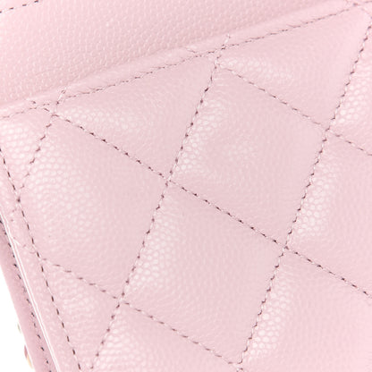 Chanel Caviar Quilted Coco Candy Wallet On Chain WOC Light Pink 12 of 12