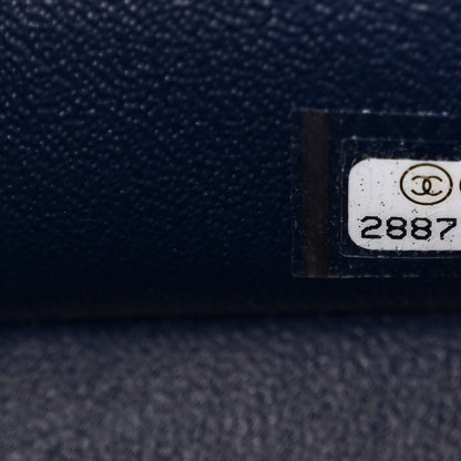 Chanel Caviar Quilted Jumbo Double Flap Navy Blue 6 of 10