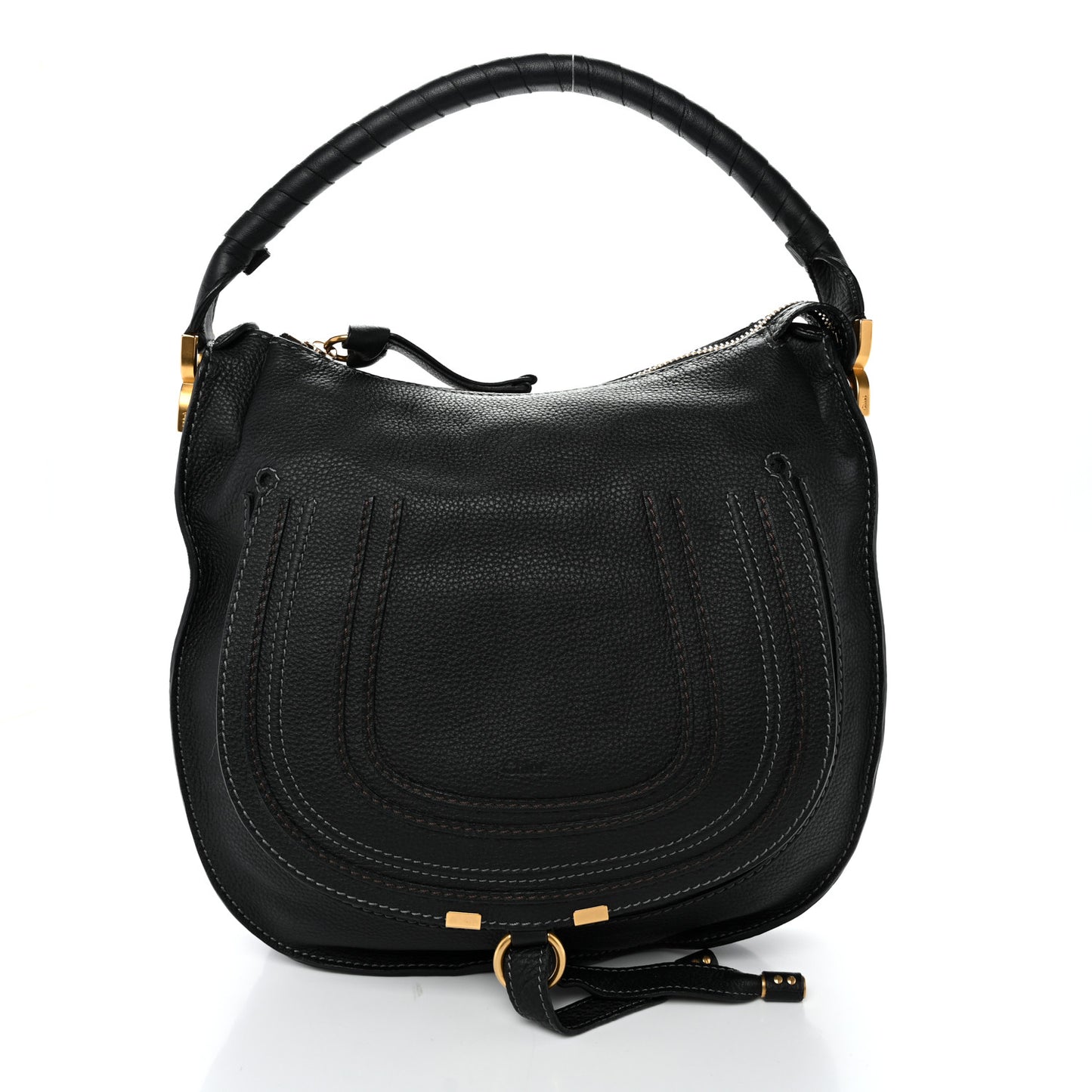 Calfskin Medium Marcie Satchel Black