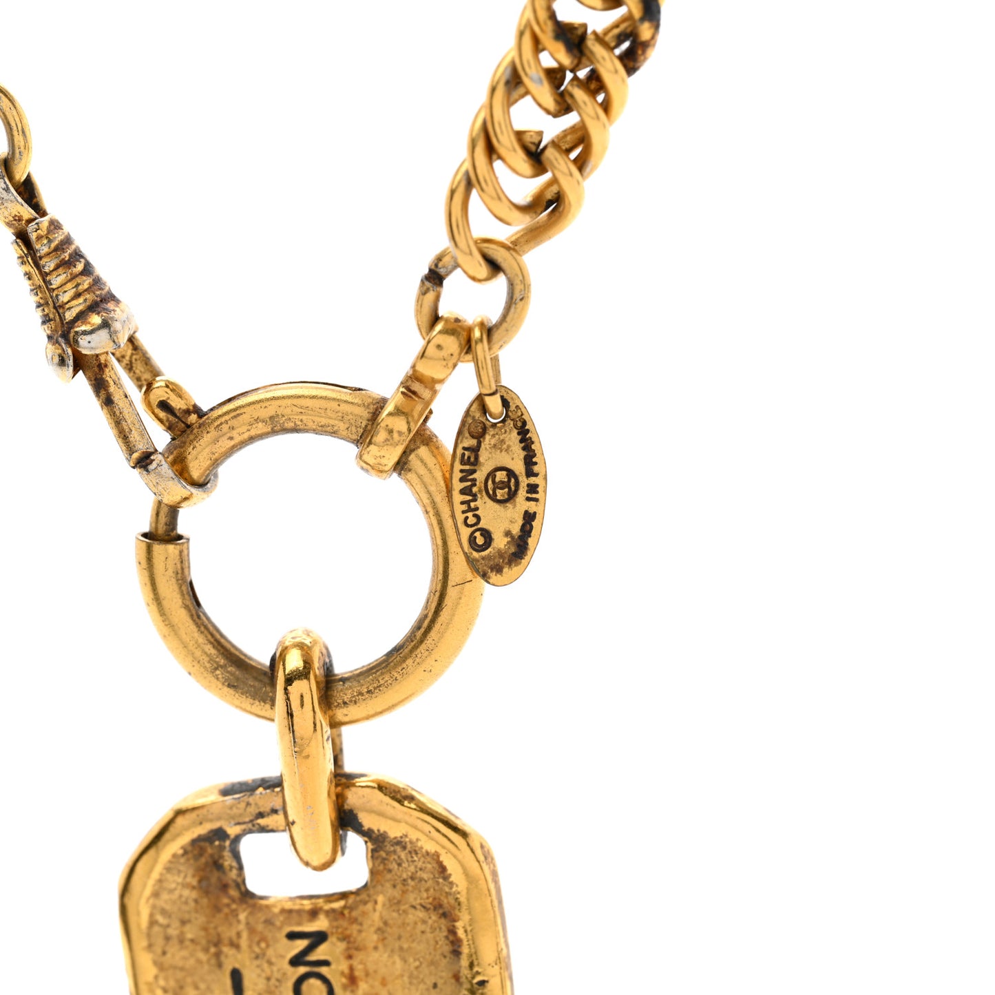 31 Rue Cambon Tag Pendant Necklace Gold