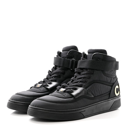 Chanel Lambskin Mens Logo High Top Sneakers 45 Black 3 of 10