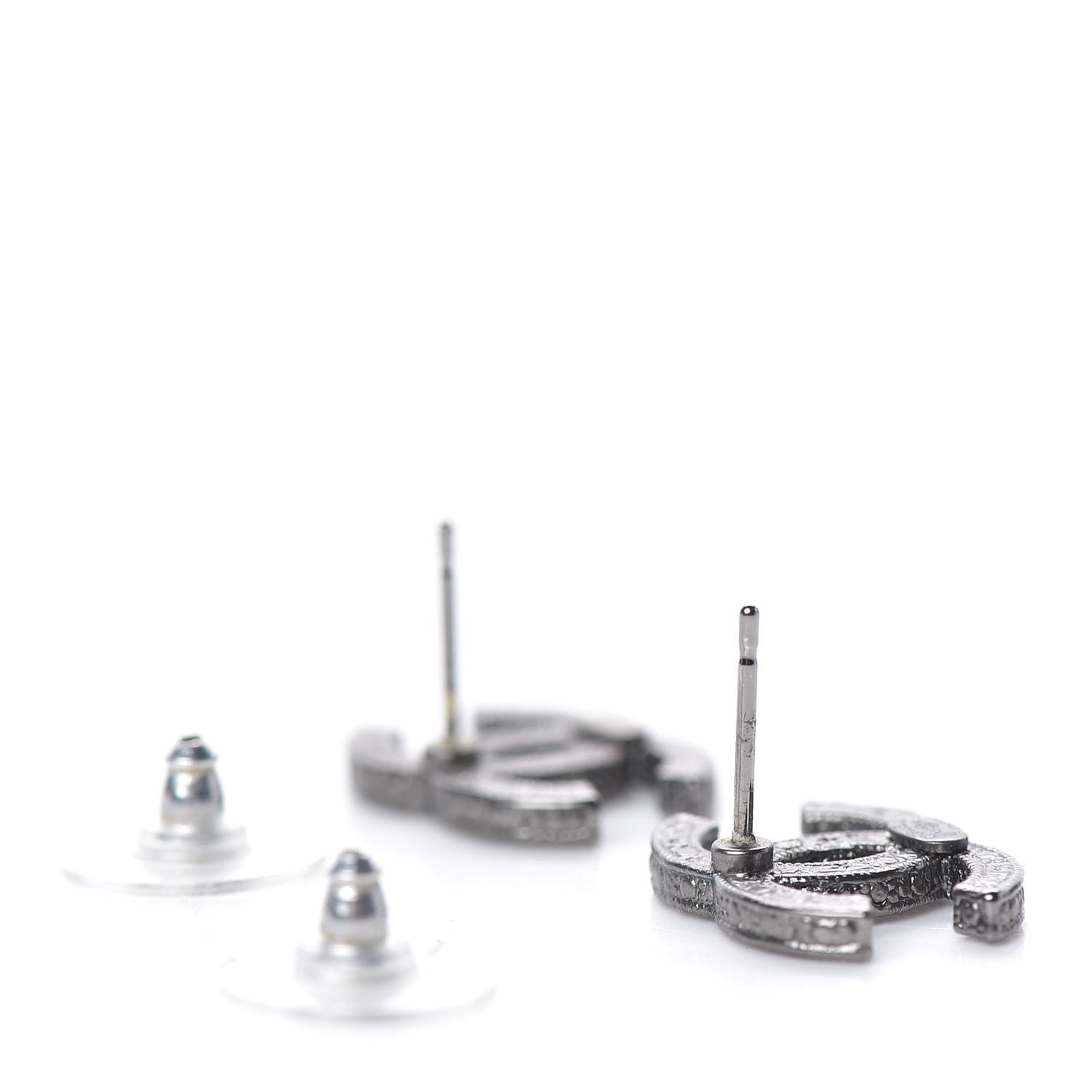 Chanel Crystal CC Earrings Silver 3 of 4