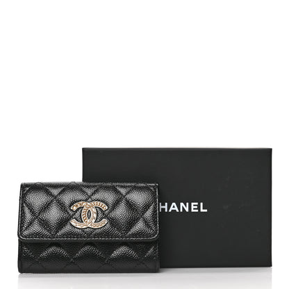 Chanel Caviar Quilted Chain CC Flap Card Holder Black 8 of 8