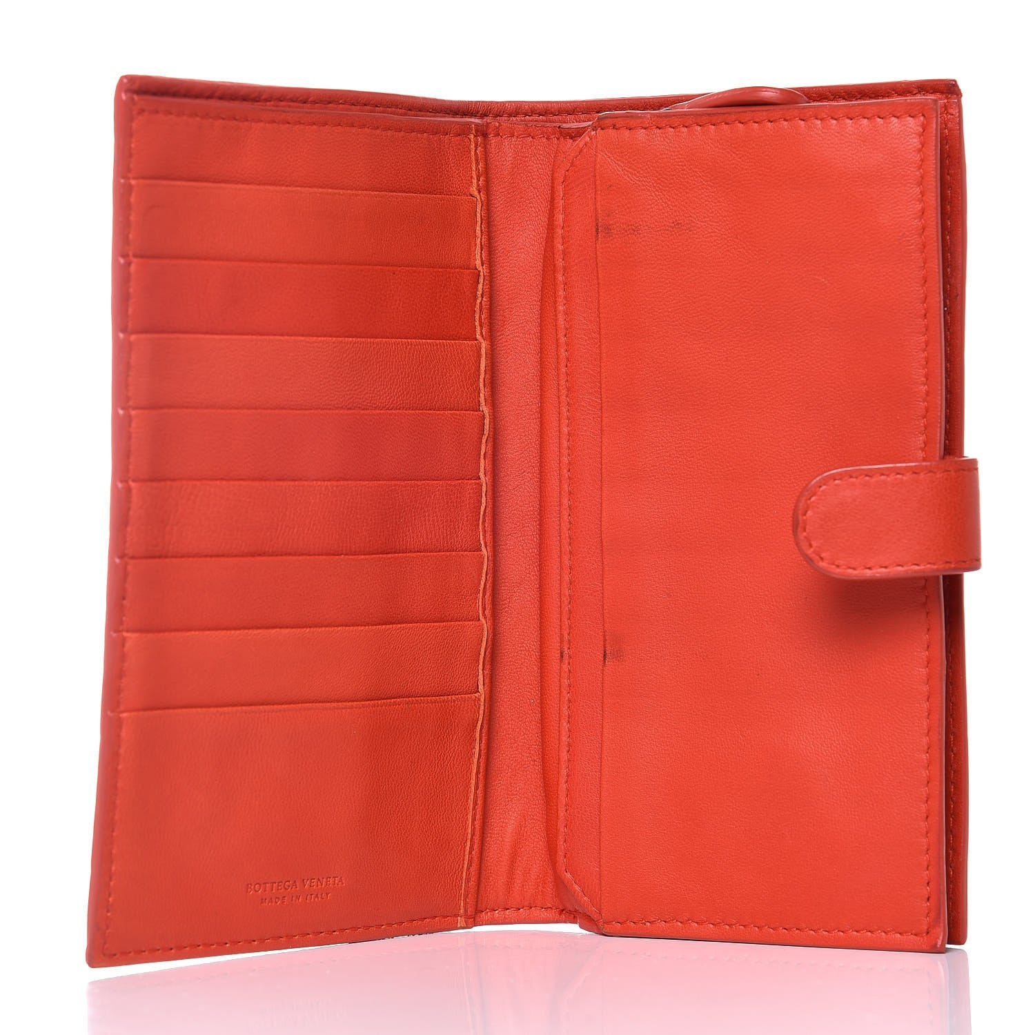Bottega Veneta Nappa Intrecciato Continental Snap Wallet Corniola 5 of 12