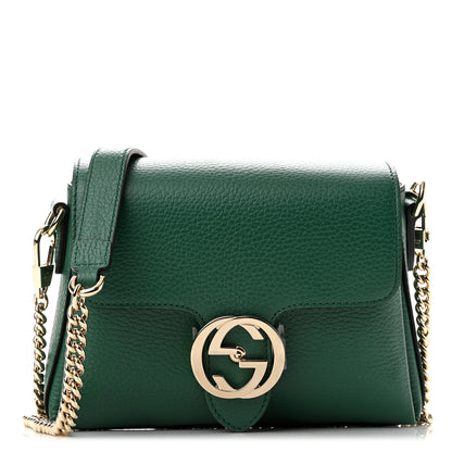 Gucci Dollar Calfskin Interlocking G Crossbody Bag Emerald 1 of 10