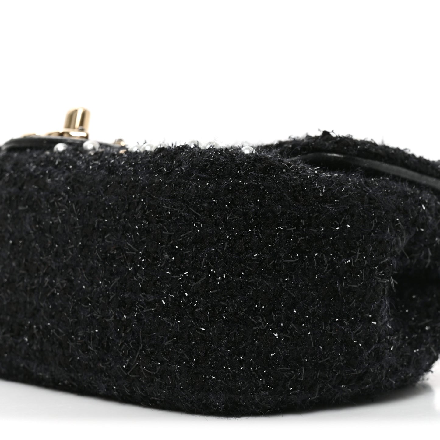 Tweed Pearl Small Cosmos Flap Black