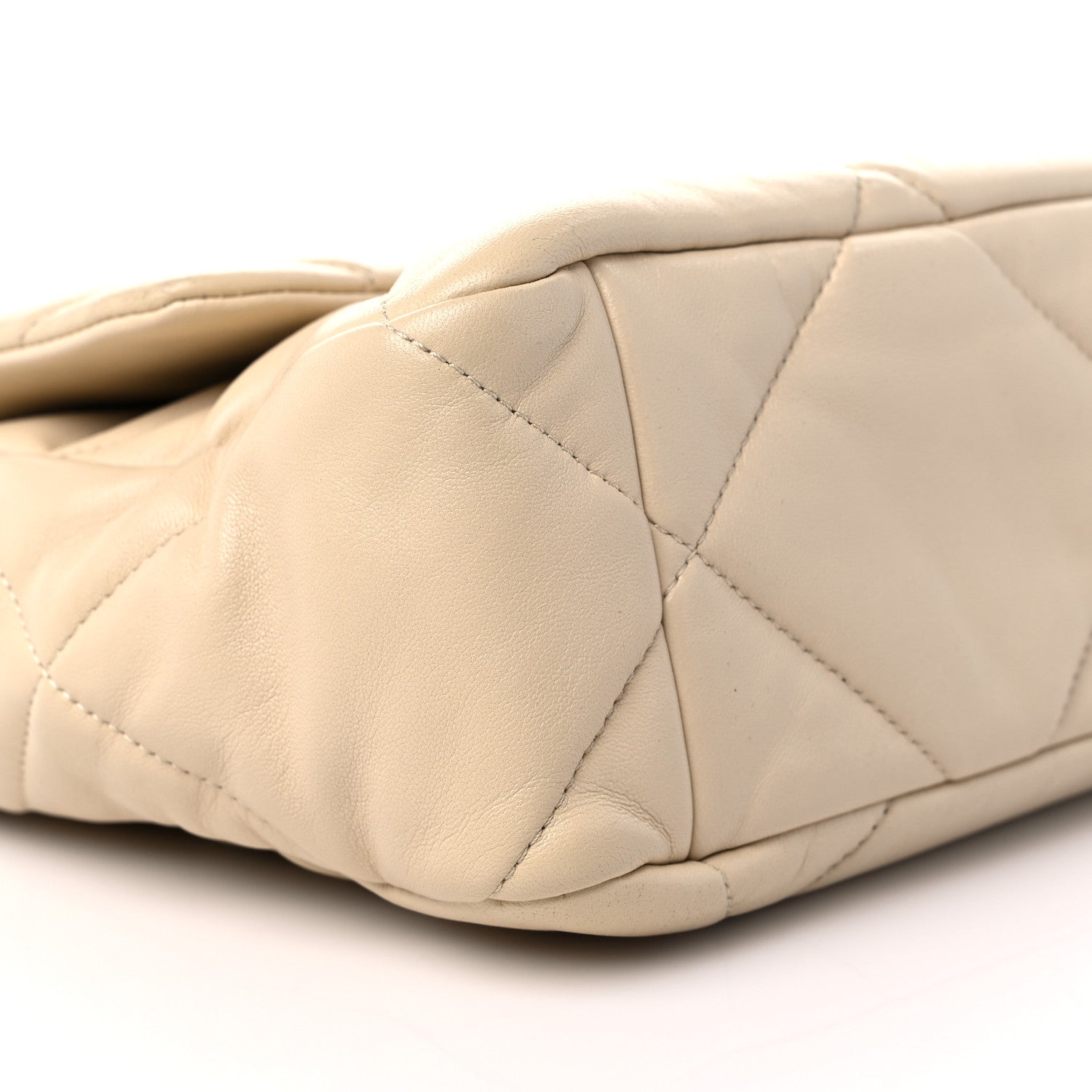 Chanel Lambskin Quilted Large Chanel 19 Flap Light Beige 8 of 10