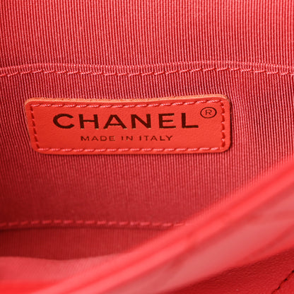 Chanel Lambskin Quilted Small Circular Handle Bag Brilliant Rouge 6 of 11