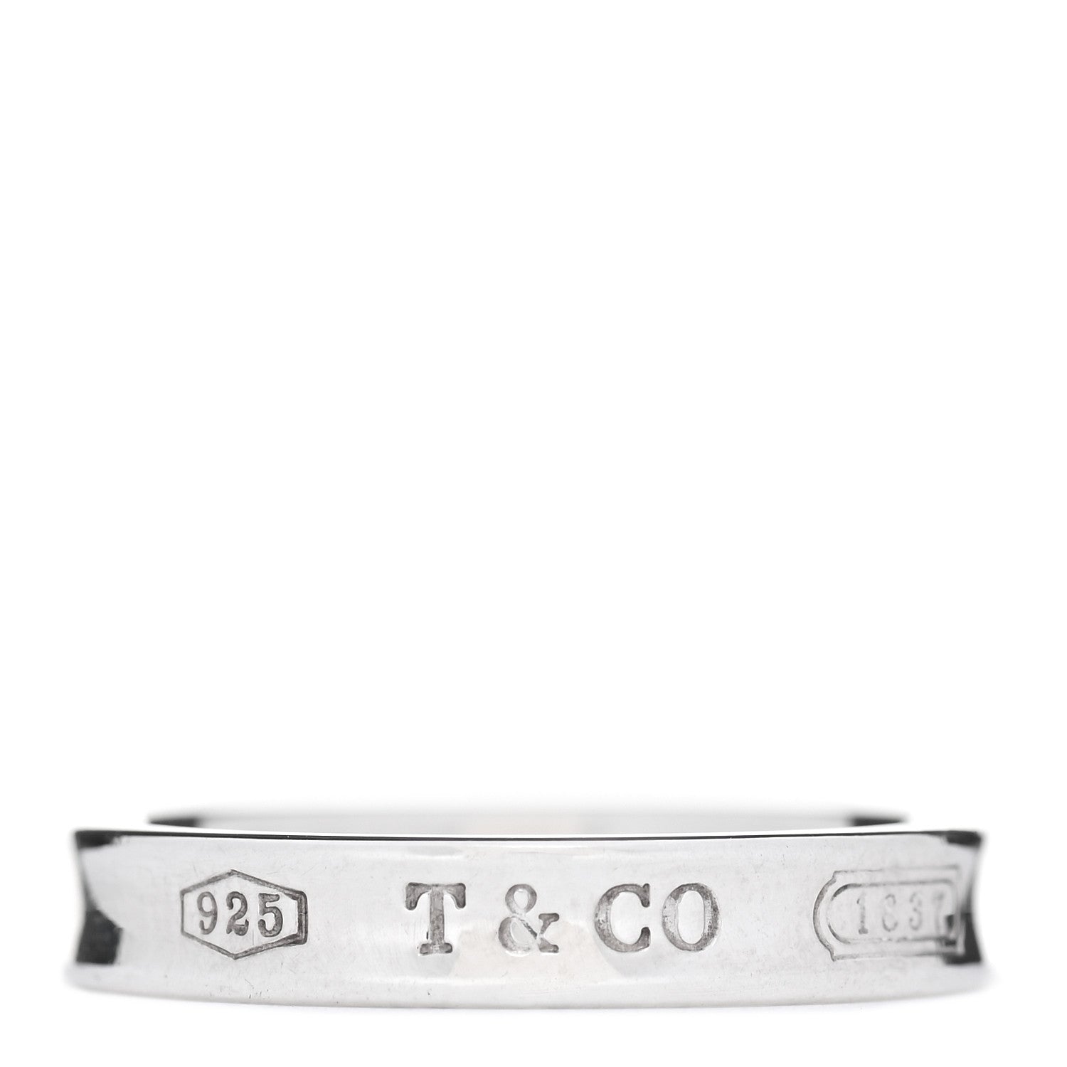 Tiffany Sterling Silver Narrow 1837 Band Ring 57 8 1 of 4