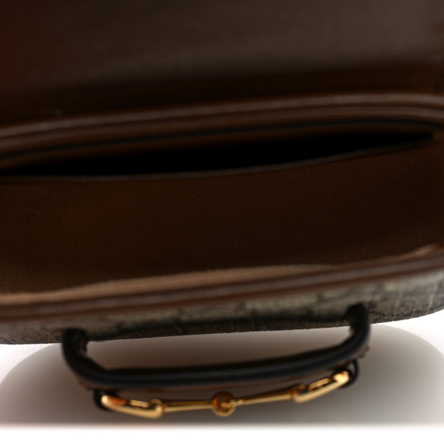 Gucci GG Supreme Monogram Azalea Calfskin Web Horsebit 1955 Wallet On Strap Beige Ebony Brown Sugar 5 of 10