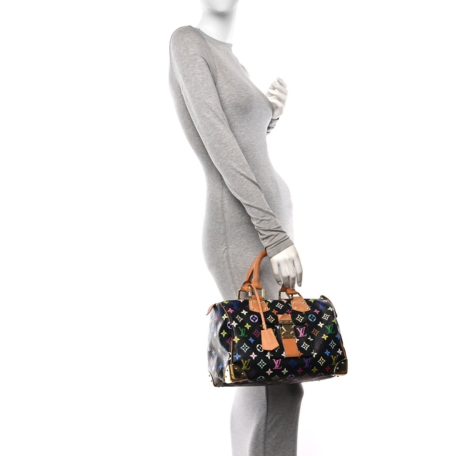 Louis Vuitton Monogram Multicolor Speedy 30 Black 2 of 12