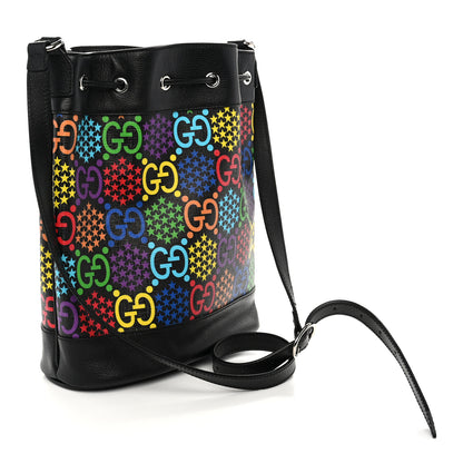 Gucci GG Supreme Monogram Psychedelic Bucket Bag Black 3 of 10