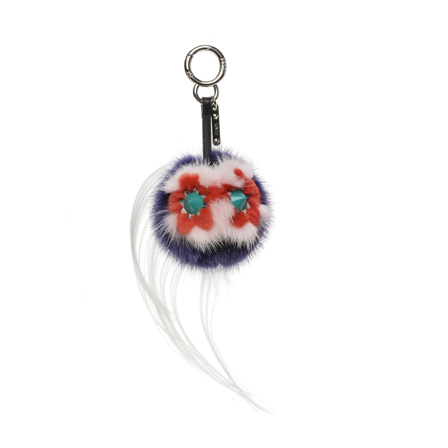 Fox Fur Monster Flowery Mini Bag Bug Charm Viola Acqua Multicolor