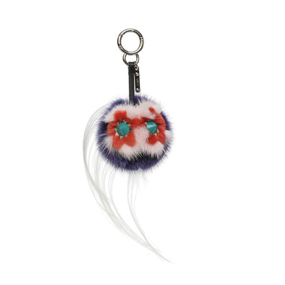 Fendi Fox Fur Monster Flowery Mini Bag Bug Charm Viola Acqua Multicolor 1 of 4