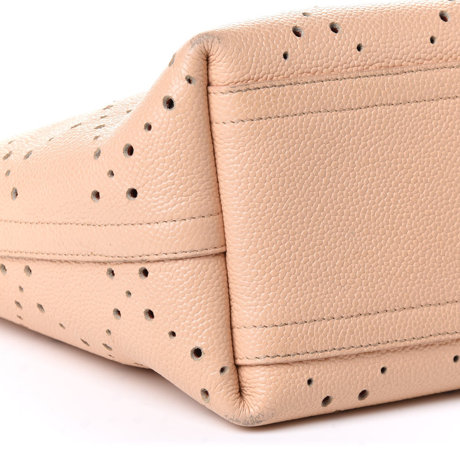 Chanel Perforated Grained Calfskin Small Shopping Tote Light Coral 15 of 29