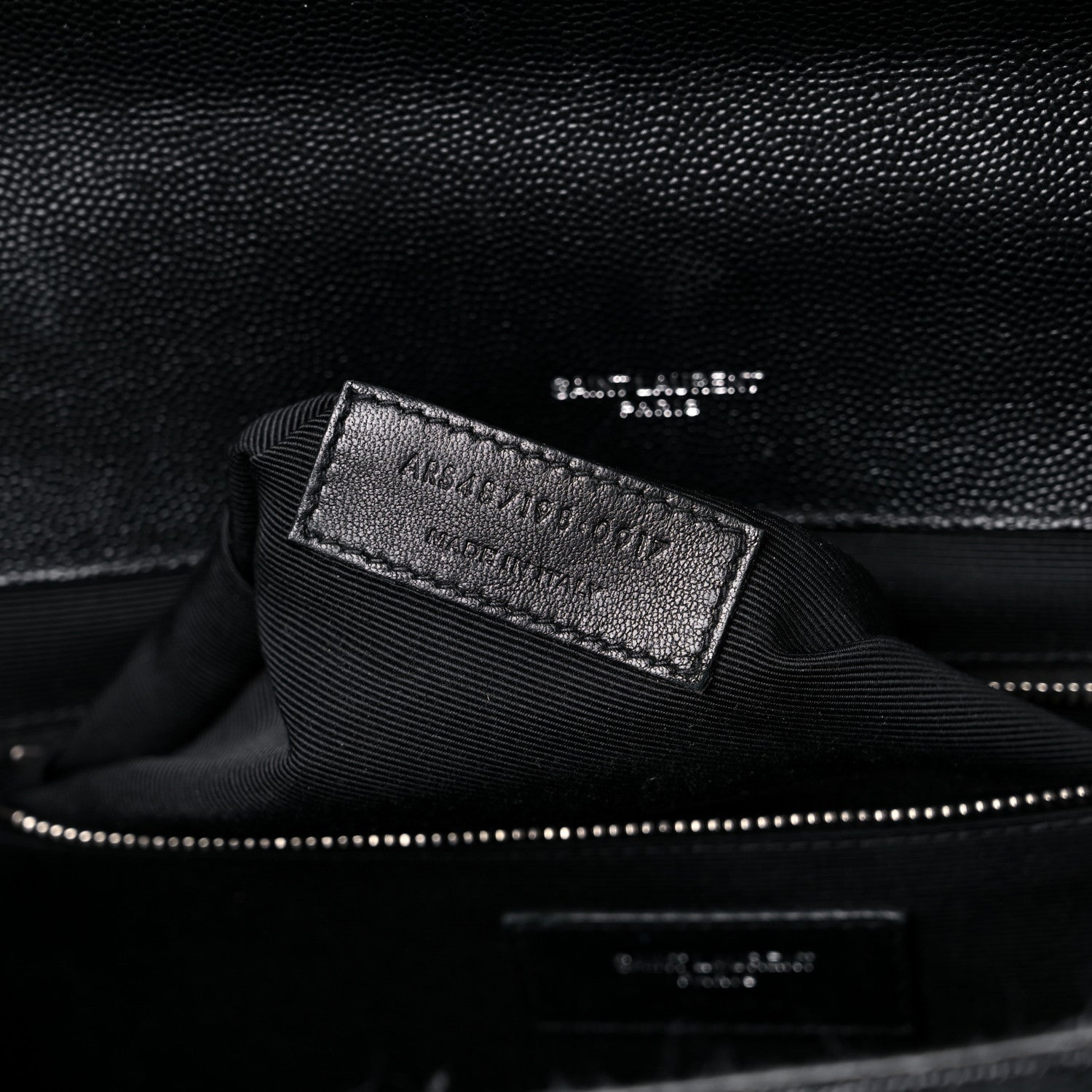 Saint Laurent Grain De Poudre Textured Mixed Matelasse Large Triquilt Monogram Satchel Black 7 of 17