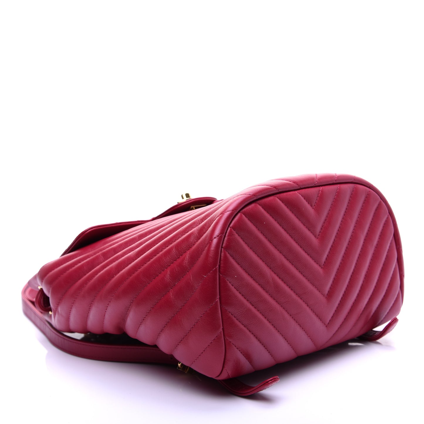 Calfskin Chevron Quilted Small Urban Spirit Backpack Dark Pink