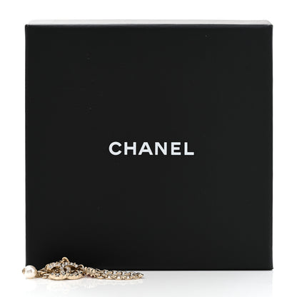 Chanel Crystal Pearl CC Charm Bracelet Light Gold Pink 5 of 5