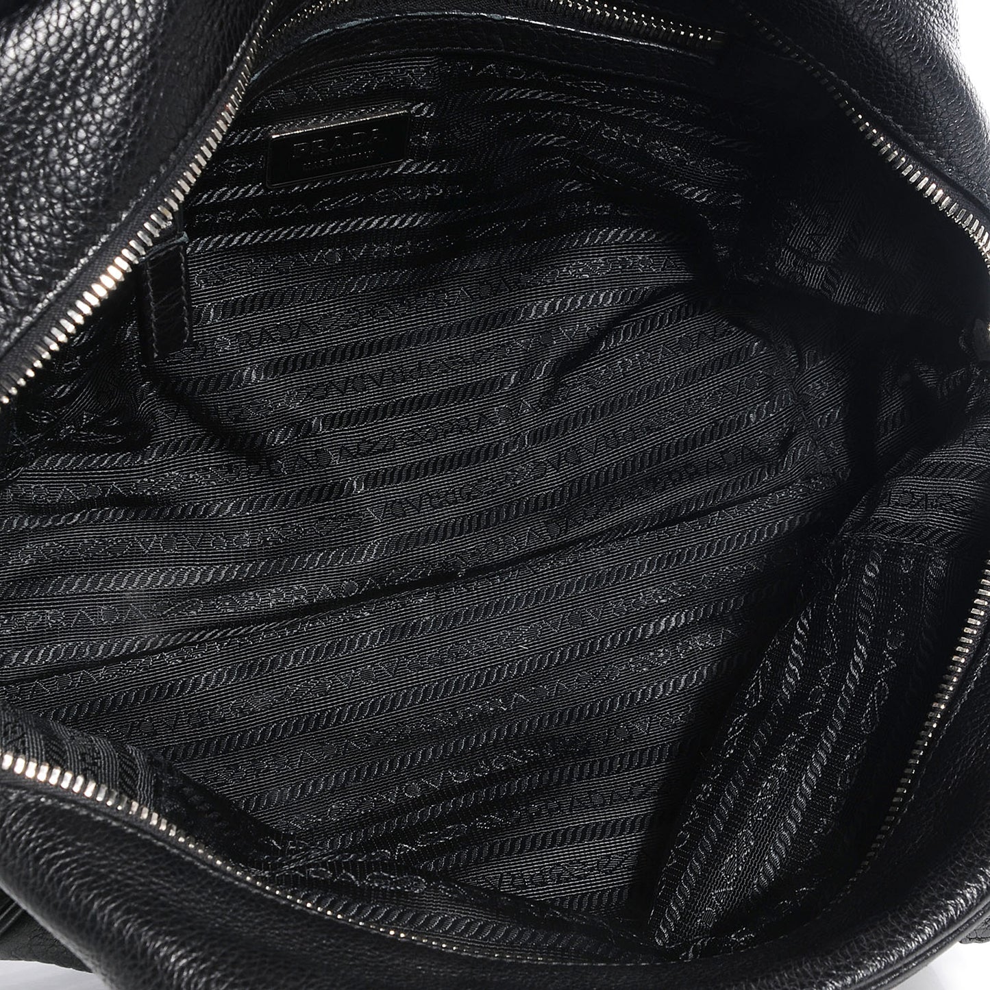 Vitello Daino Print Medium Bauletto Nero Black