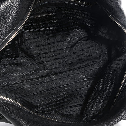 Prada Vitello Daino Print Medium Bauletto Nero Black 5 of 10