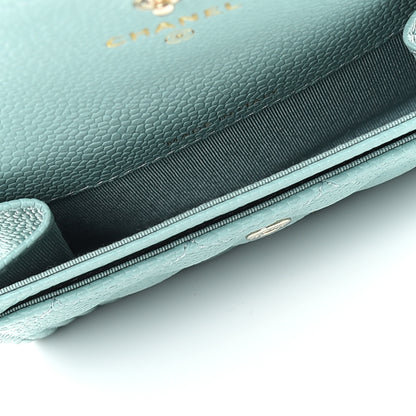 Chanel Caviar Quilted Boy Flap Card Holder Light Blue 5 of 9