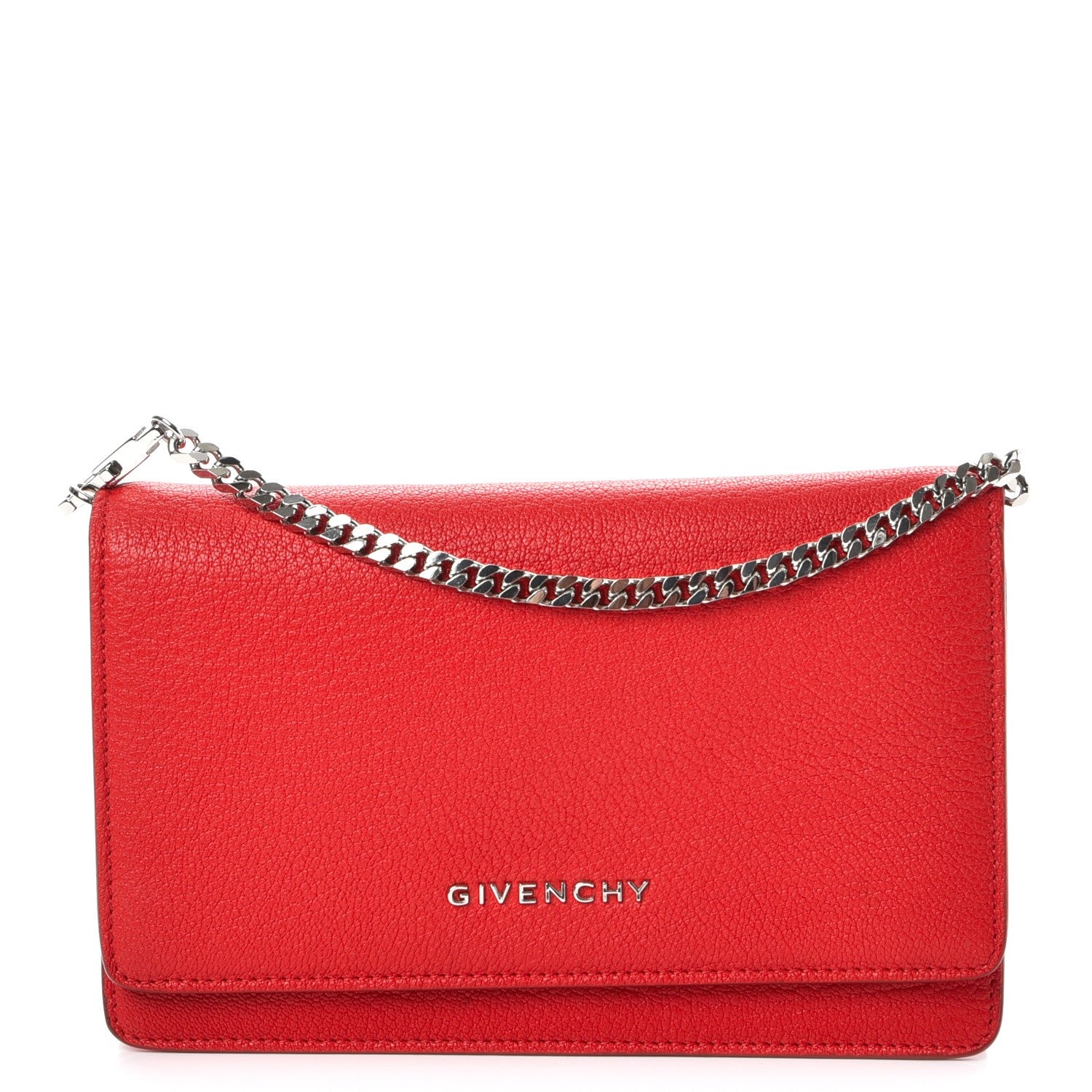 Givenchy Sugar Goatskin Pandora Chain Wallet Red 1 of 10