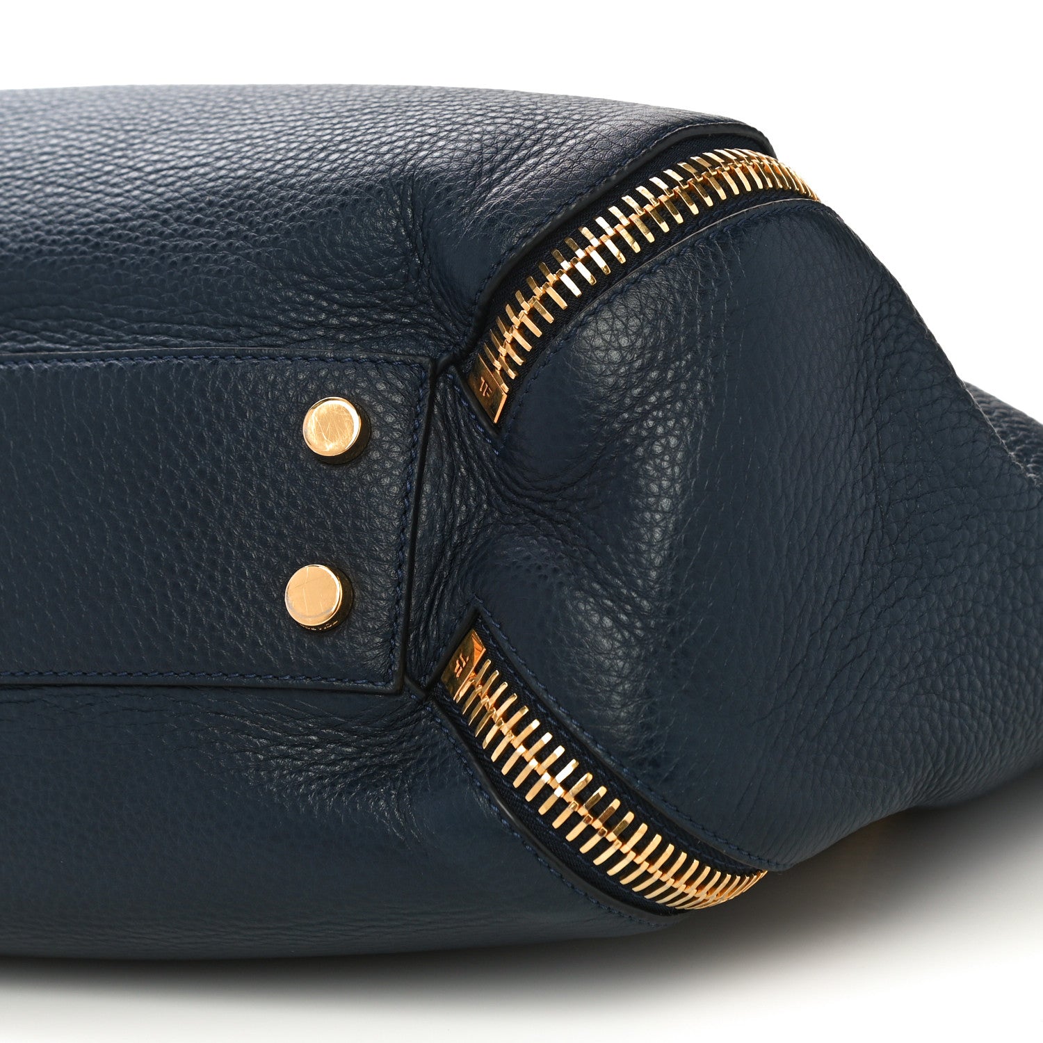 Tom Ford Grained Calfskin Sedgwick Medium Zipper Tote Sapphire Blue 9 of 10