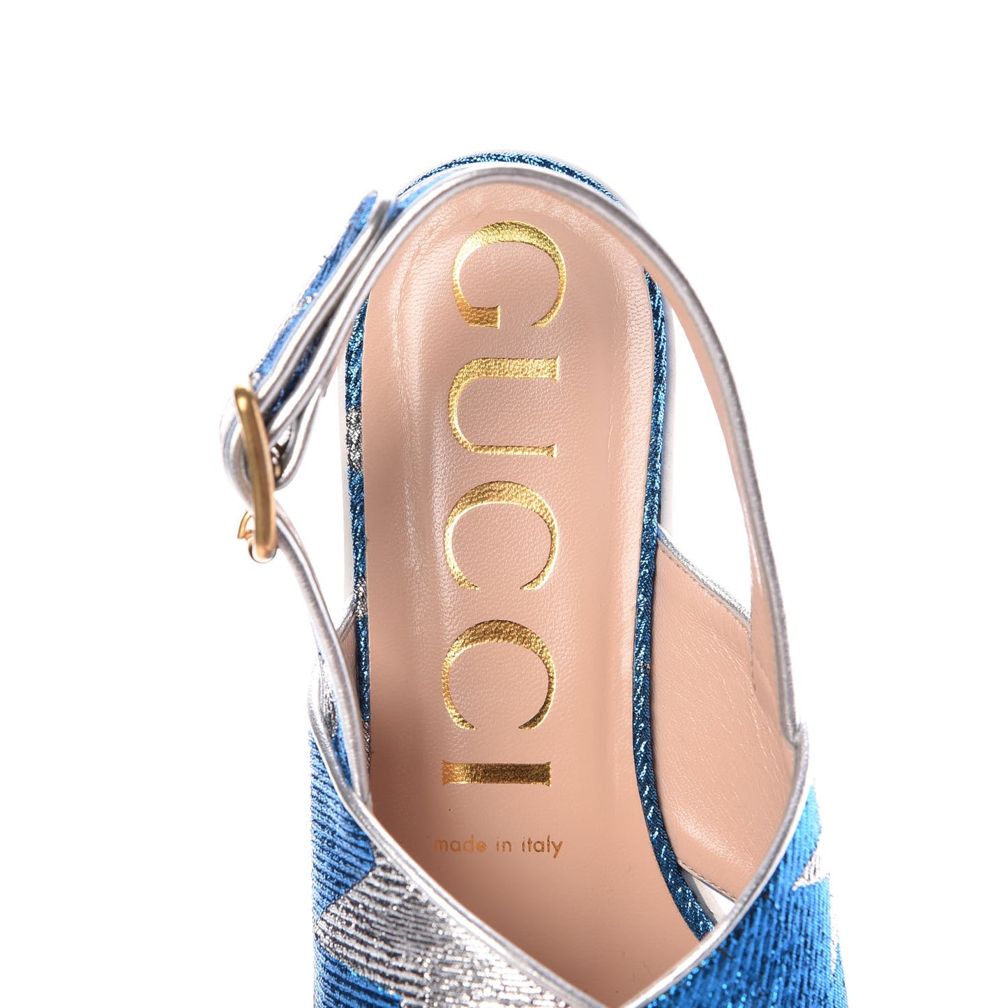 Lurex Starry Sky Crossover Platform Sandals 38.5 Bleuette Silver