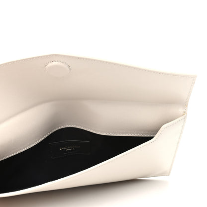 Saint Laurent Smooth Shiny Calfskin Medium Uptown Pouch Crema Soft 5 of 6