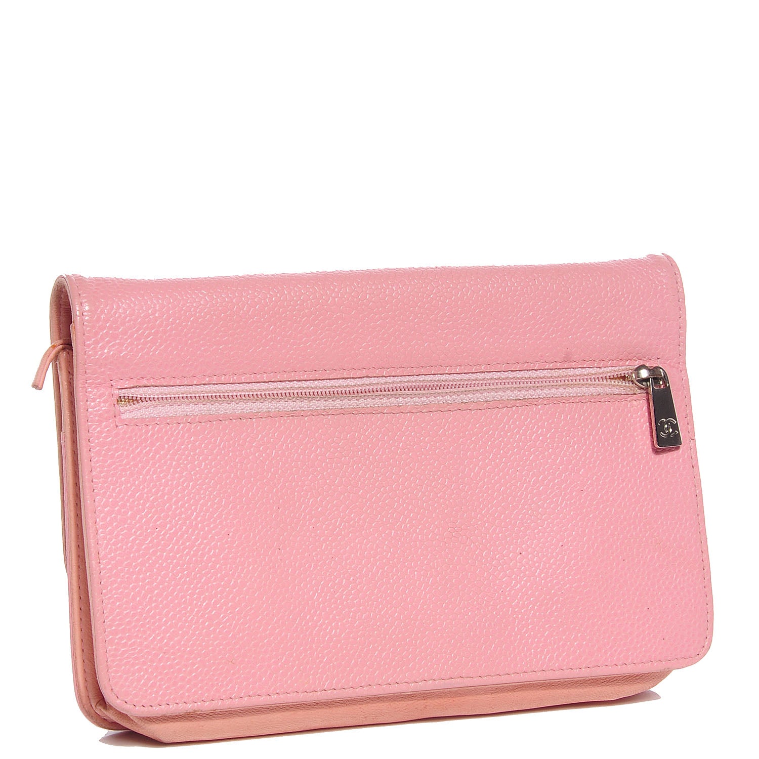 Chanel Caviar Timeless CC Wallet on Chain WOC Pink 3 of 8