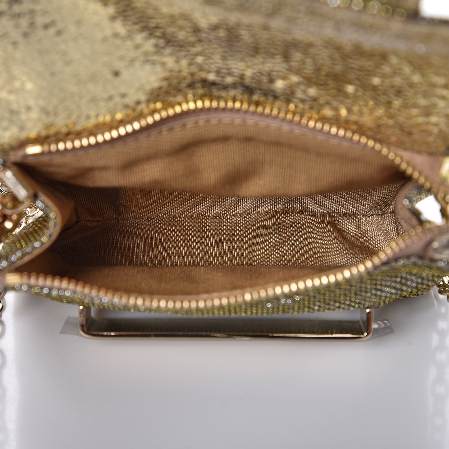 Glitter Fabric Mini Rebel Crossbody Bag Gold
