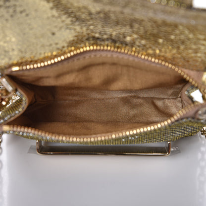 Jimmy Choo Glitter Fabric Mini Rebel Crossbody Bag Gold 5 of 6